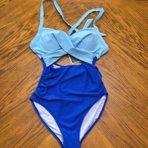 Eomenie One Piece Swimsuits Tummy Control Cutout High Waisted Wrap Tie Back